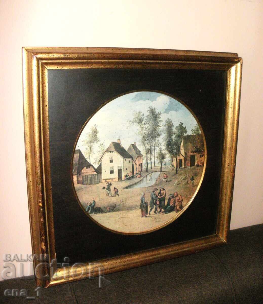 Auction Museum reproduction of "Peasant Scene" in the style of Pieter Bruegel Auction Museum reproduction of "Peasant Scene" in the style of Pieter Bruegel