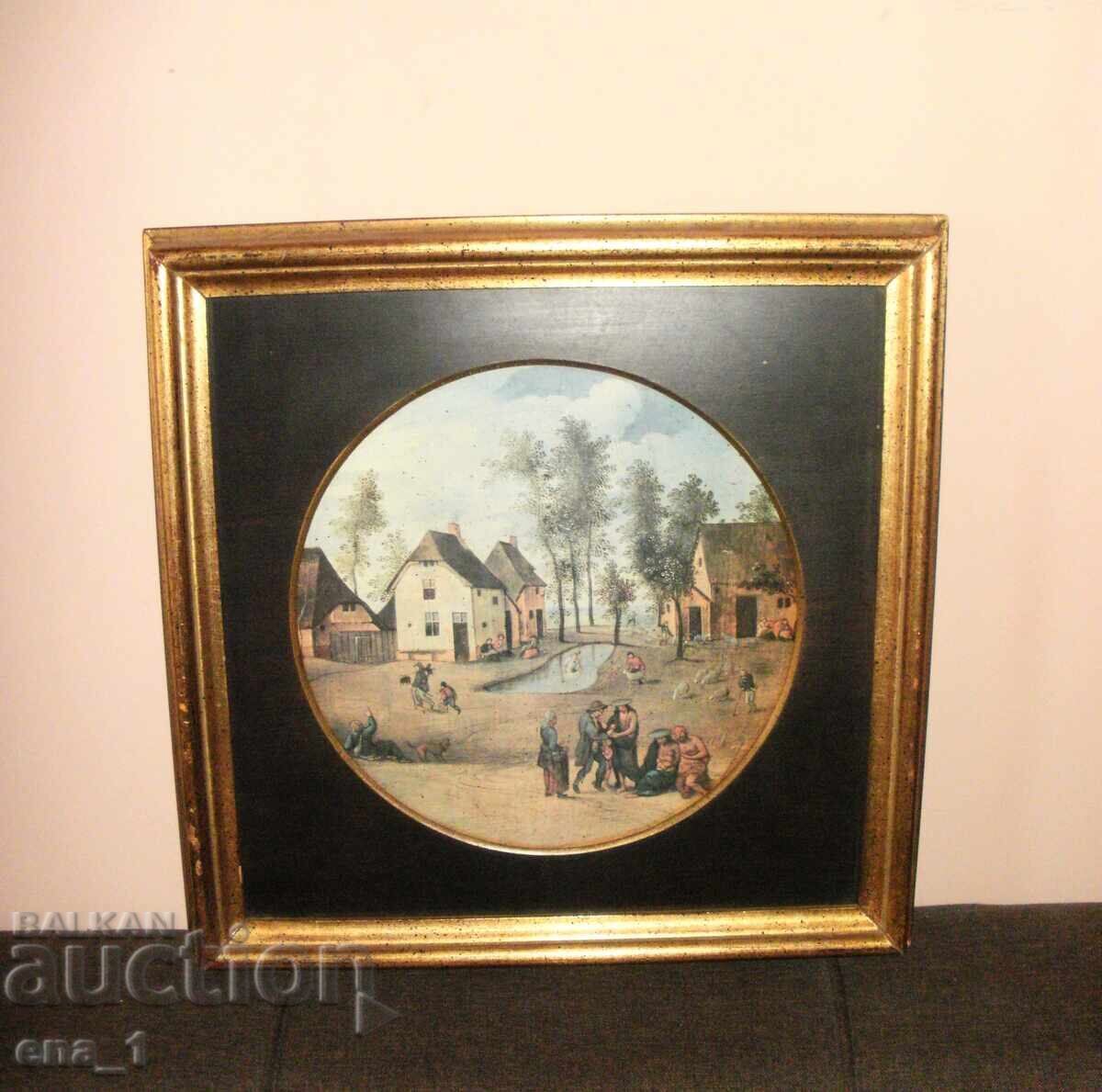 Museum reproduction of "Peasant Scene" in the style of Pieter Bruegel Museum reproduction of "Peasant Scene" in the style of Pieter Bruegel