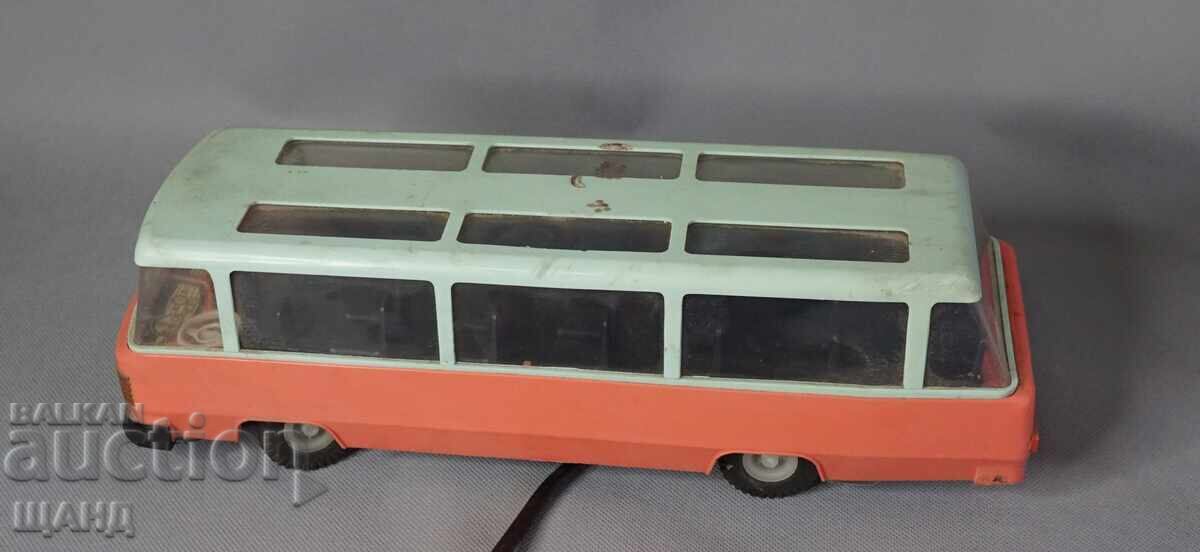 Παλιό Πολωνικό πλαστικό παιχνίδι μοντέλο λεωφορείου με μπαταρίες - 5