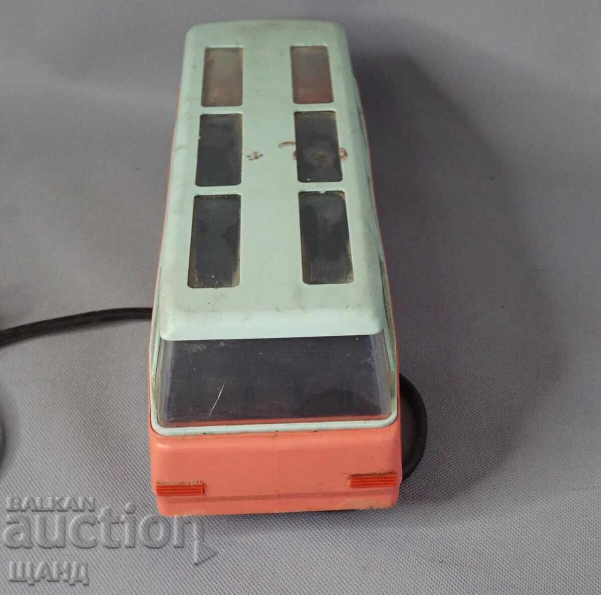 Παλιό Πολωνικό πλαστικό παιχνίδι μοντέλο λεωφορείου με μπαταρίες - 6