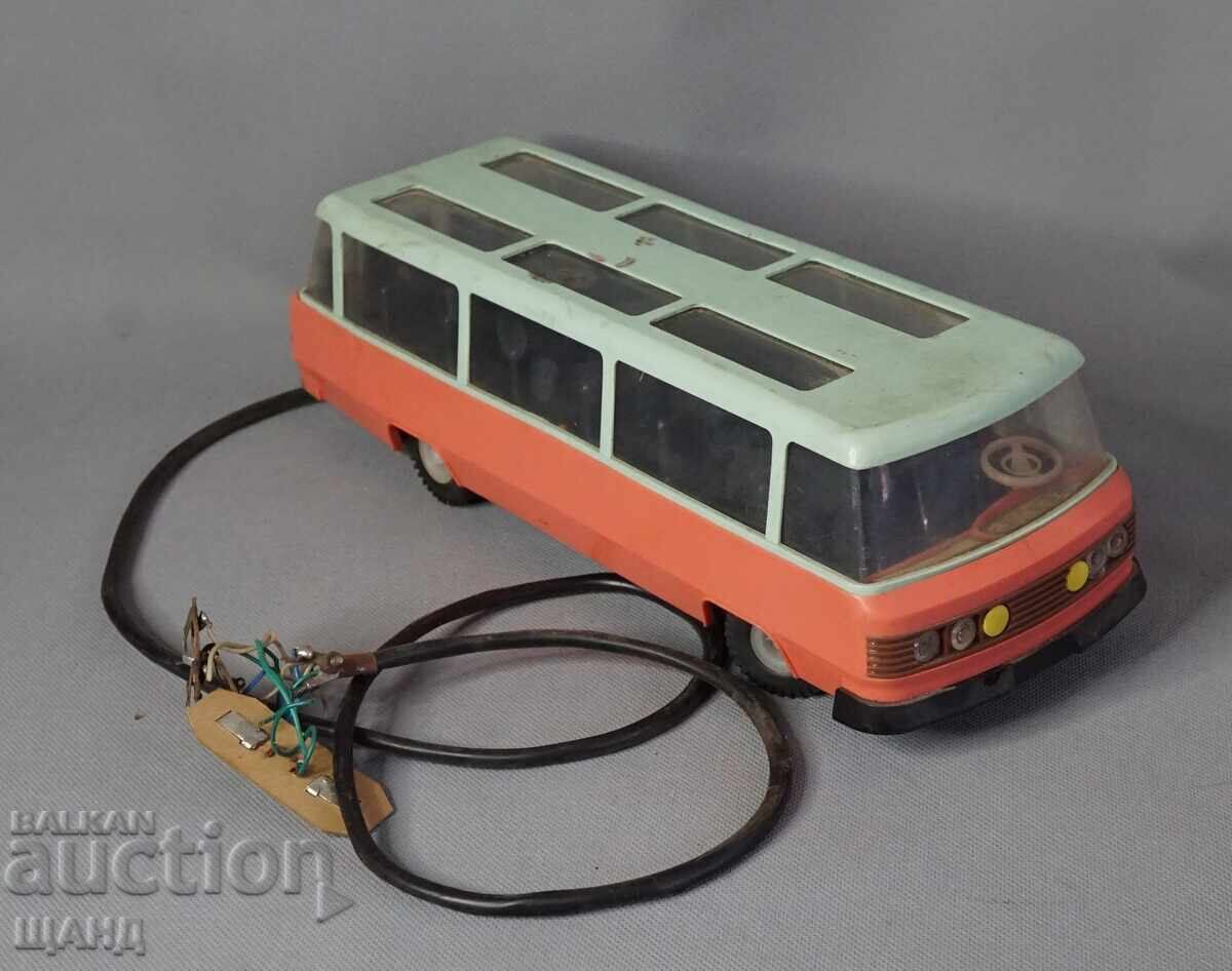 Παλιό Πολωνικό πλαστικό παιχνίδι μοντέλο λεωφορείου με μπαταρίες