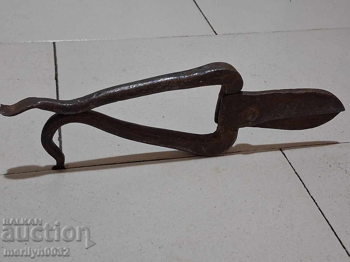 Δημοπρασία Παλιό σφυρήλατο ψαλίδι μαχαίρι από σφυρήλατο σίδερο