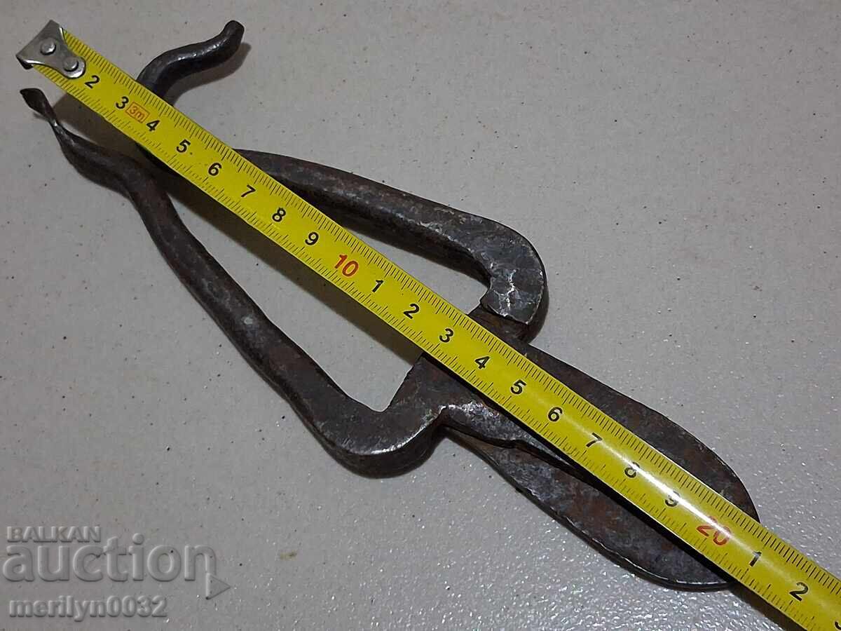 Παλιό σφυρήλατο ψαλίδι μαχαίρι από σφυρήλατο σίδερο - 5