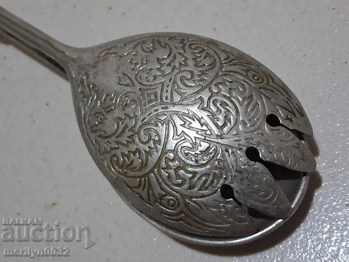 Παλιά λαβίδα σερβιρίσματος κουτάλι ψαλίδι - 5