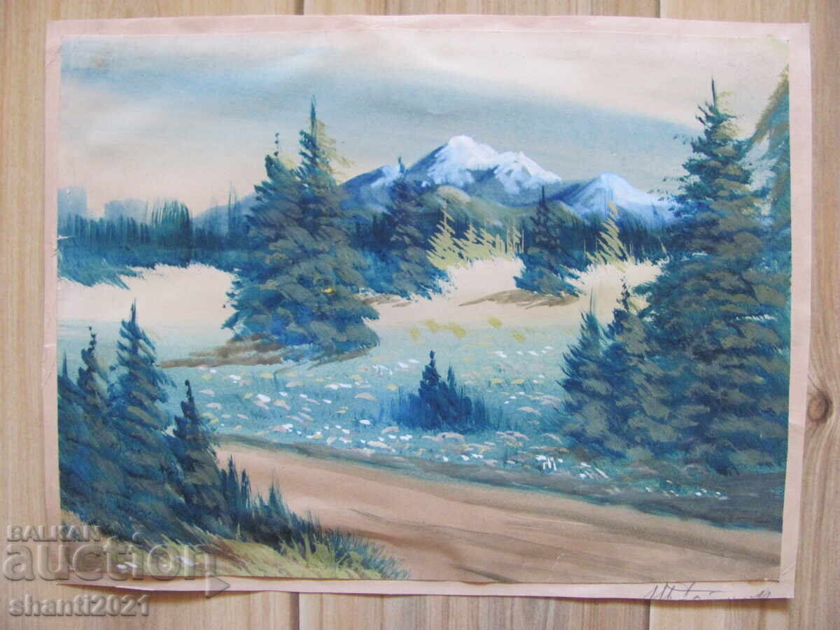 Painting mixed media, Ivan Botusharov, signed 40x30 cm