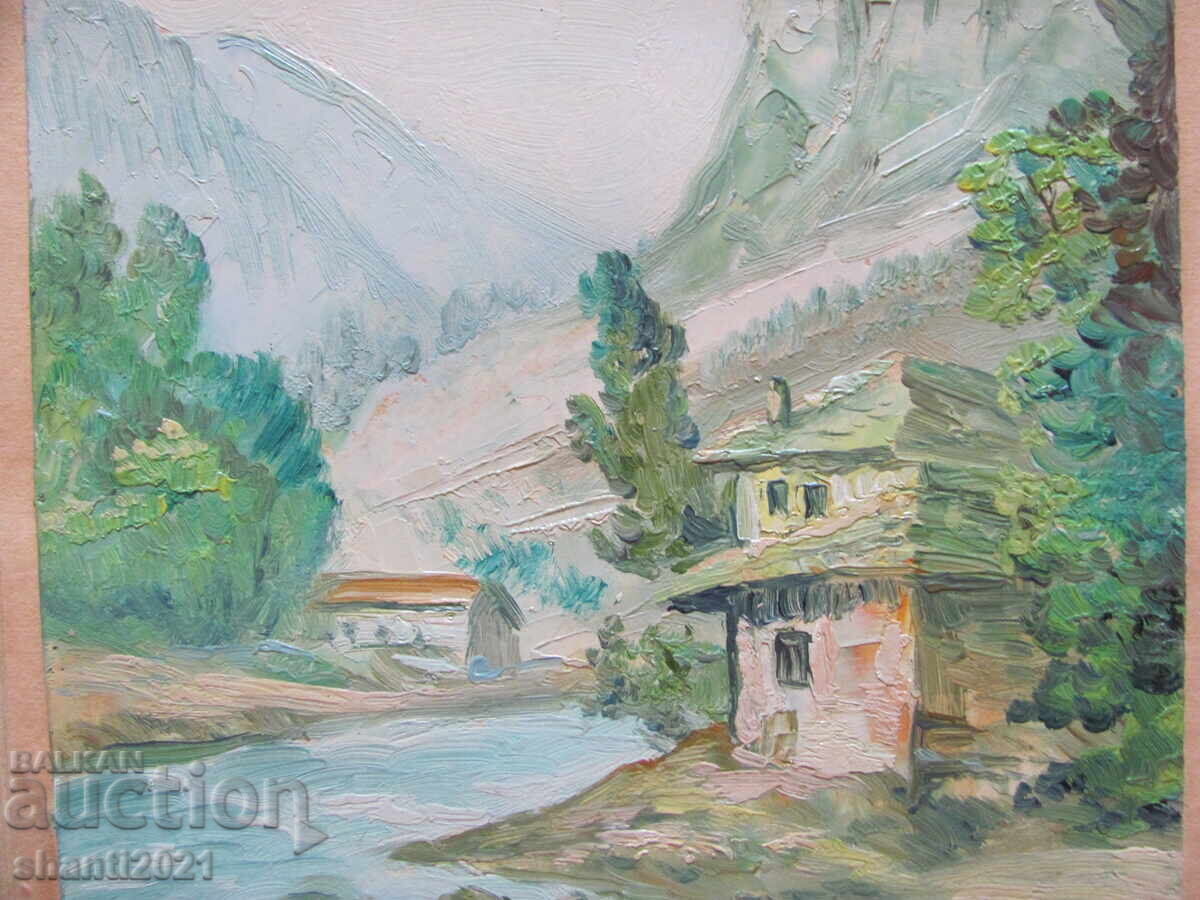 Майсторска стара Картина масло, картон , 31х20см. с цена 250.00 лв. | € 127.82