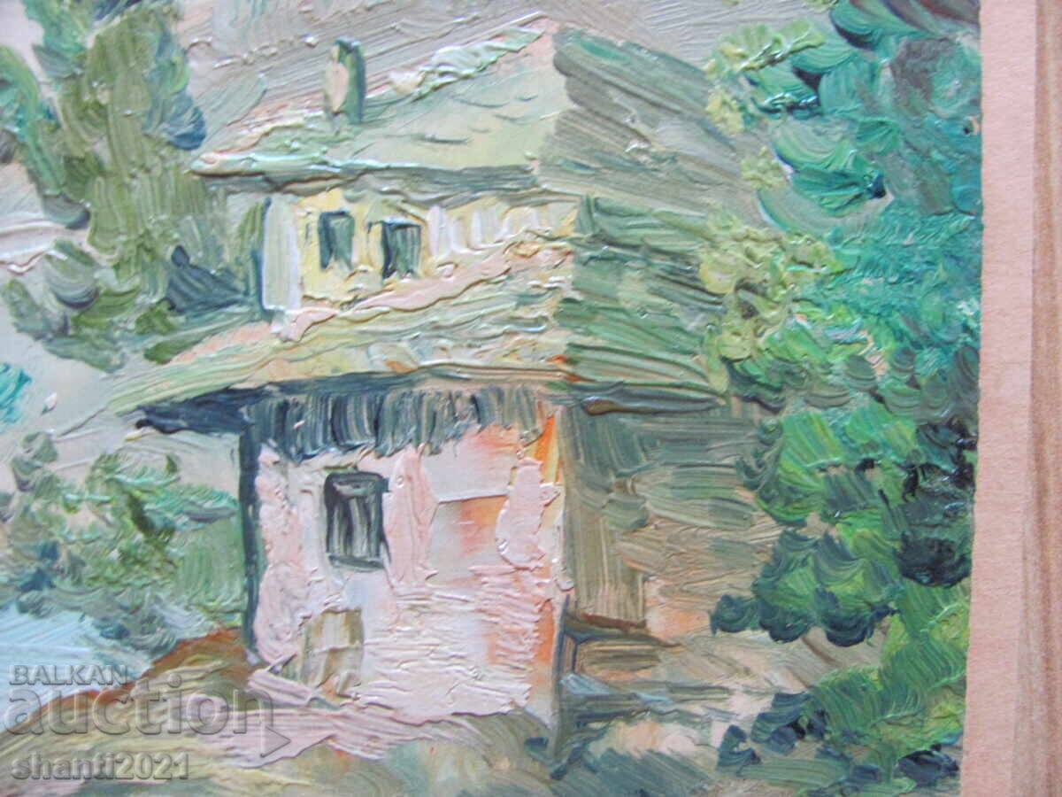 Майсторска стара Картина масло, картон , 31х20см. - 6