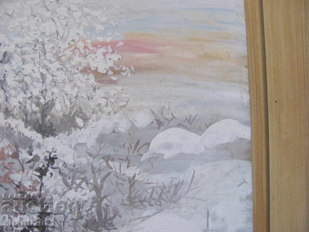 Acrylic painting - winter, cardboard, 48x34cm - 5