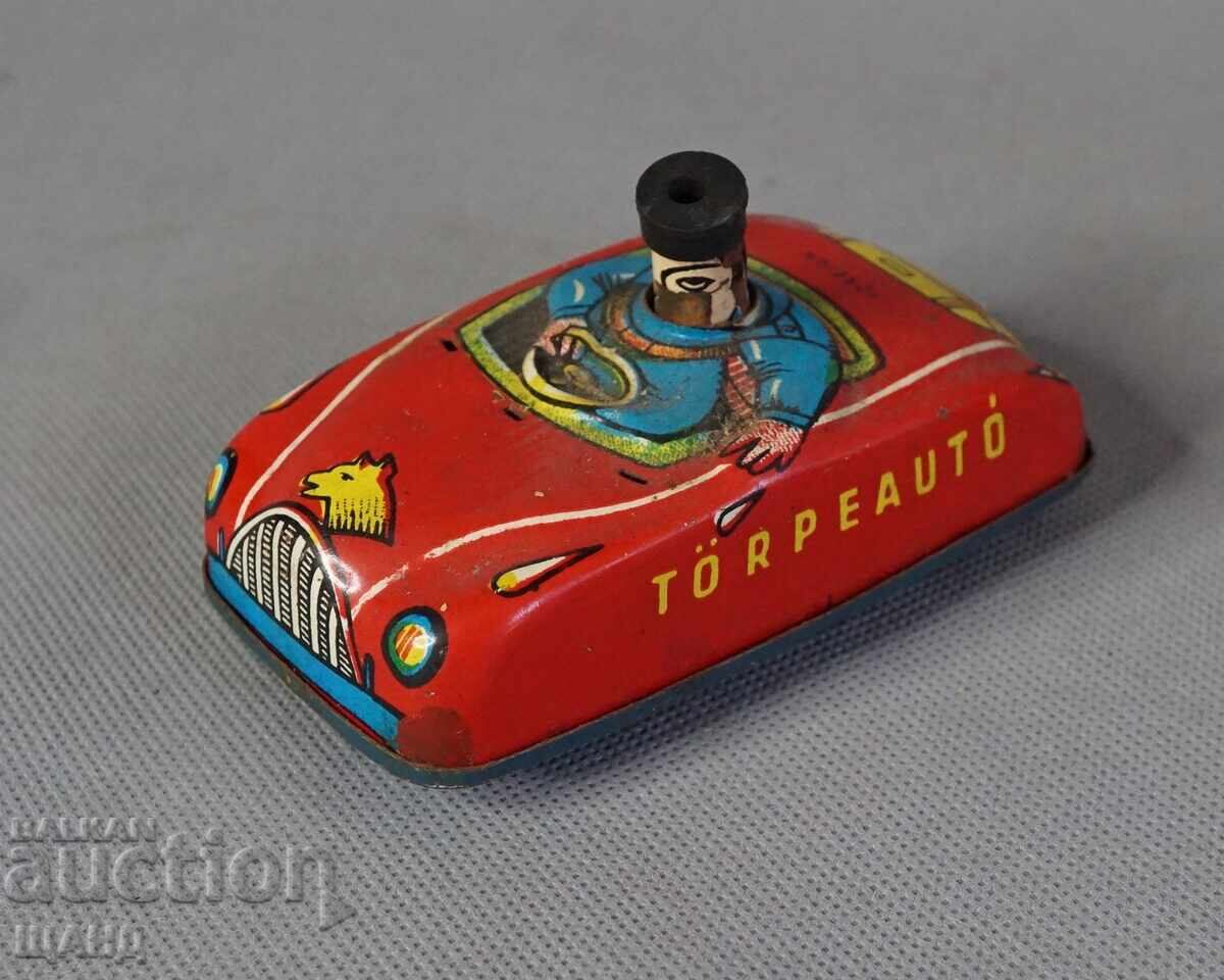 Παλιό Ουγγρικό μεταλλικό μηχανικό παιχνίδι μοντέλο αυτοκινήτου