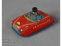 Παλιό Ουγγρικό μεταλλικό μηχανικό παιχνίδι μοντέλο αυτοκινήτου