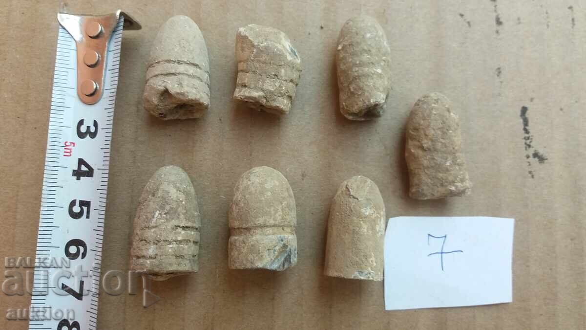 ЛОТ ОТ 7 ПАТРОНА ОТ КРЪНКА - ОЛОВО