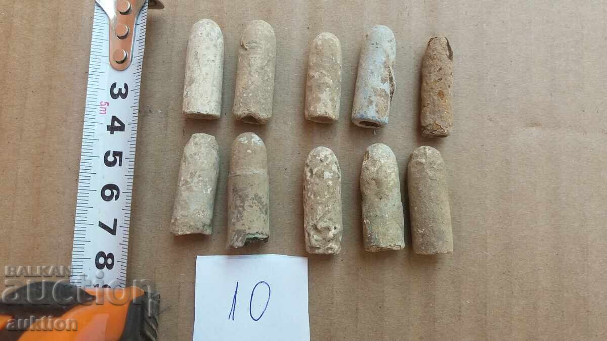 ЛОТ ОТ 10 ПАТРОНА ОТ КРЪНКА - ОЛОВО