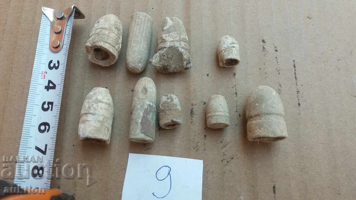 Auction  LOT OF 9 BULLETS FROM KRINKA - LEAD
