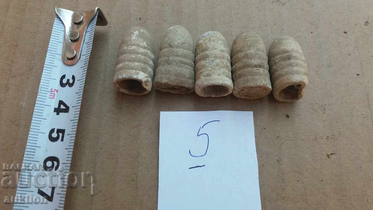 Auction  LOT OF 5 BULLETS FROM KRINKA - LEAD