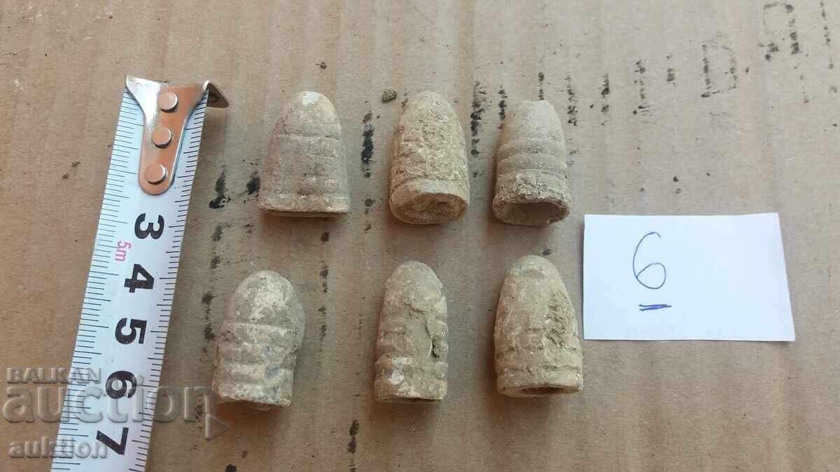 ЛОТ ОТ 6 ПАТРОНА ОТ КРЪНКА - ОЛОВО с цена 2.99 лв. | € 1.53