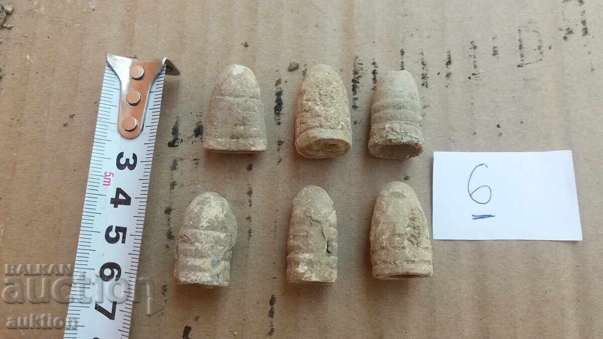 ЛОТ ОТ 6 ПАТРОНА ОТ КРЪНКА - ОЛОВО