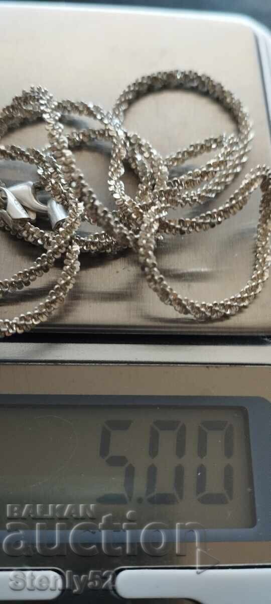 Сребърен синджир 5 гр нов.Проба 925.
