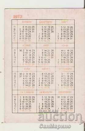 B D Z Calendar 1973 with price 1.50 BGN | € 0.77