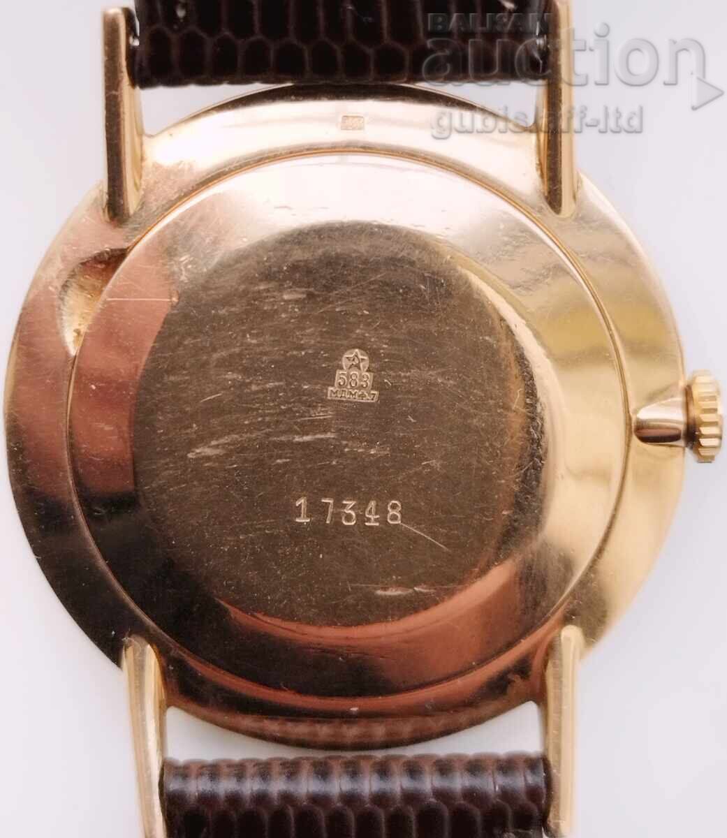 Vintage Poljot Watch, Gold, 14K, 583, USSR, diam. 33 mm - 6 Vintage Poljot Watch, Gold, 14K, 583, USSR, diam. 33 mm - 6