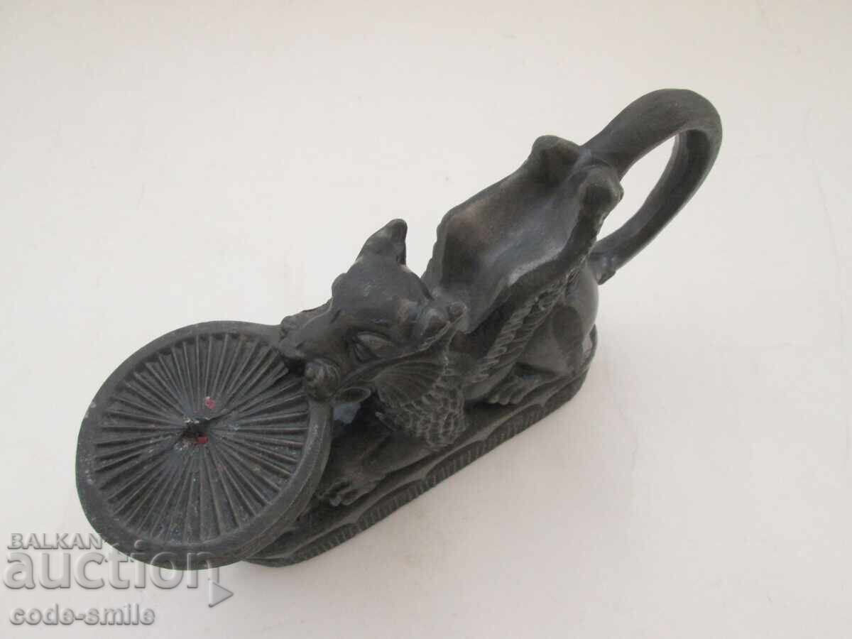 Old Russian Figural Candlestick Mythical Creature Figurine - 5