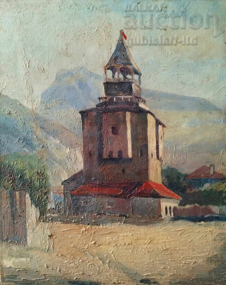 Picture, the tower of the Meshchii in Vratsa, 1970s.