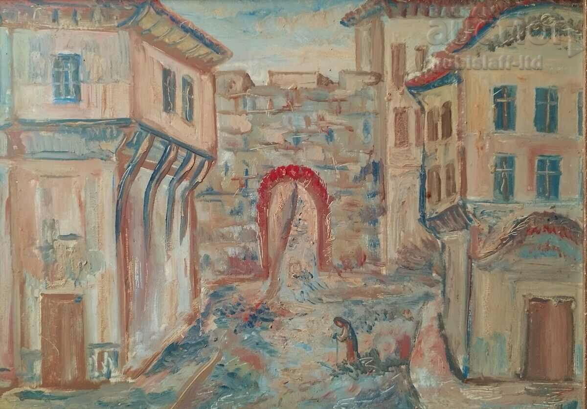 Painting, "View from Plovdiv", art. M. Mihailov, 1980 with price 520.00 BGN | € 265.87