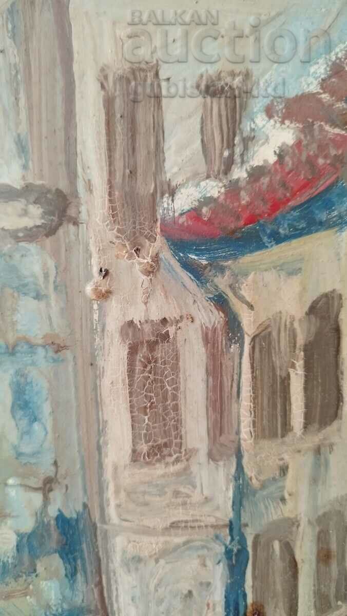 Painting, "View from Plovdiv", art. M. Mihailov, 1980 - 5