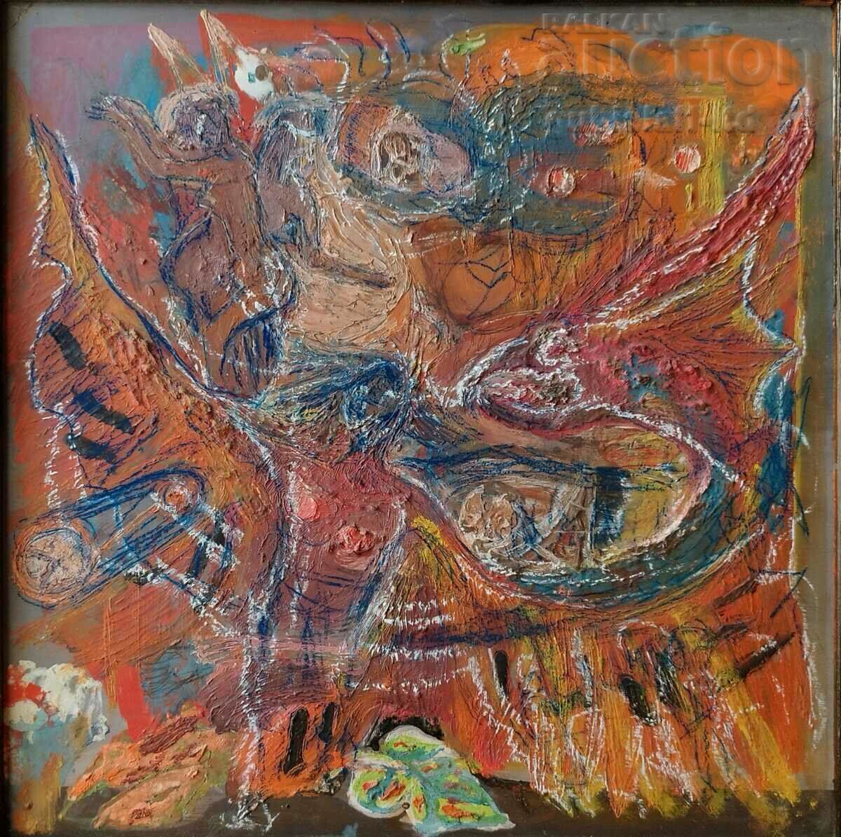 Pictură, abstracție, autor bulgar, anii 1990. cu preț € 220.00 | 430.28 BGN