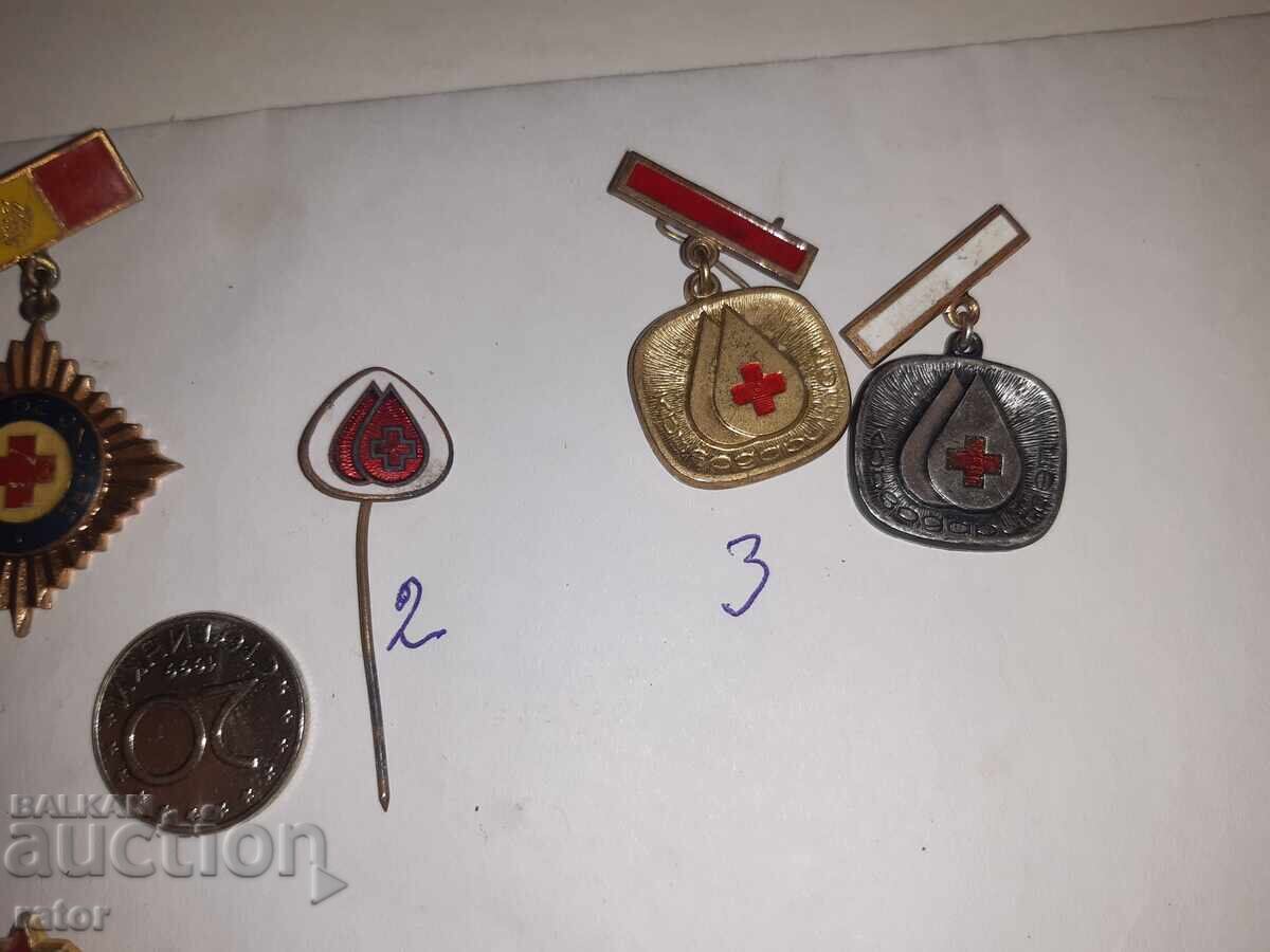 Auction  Old Red Cross Badges, BLOOD DONOR, etc., badge