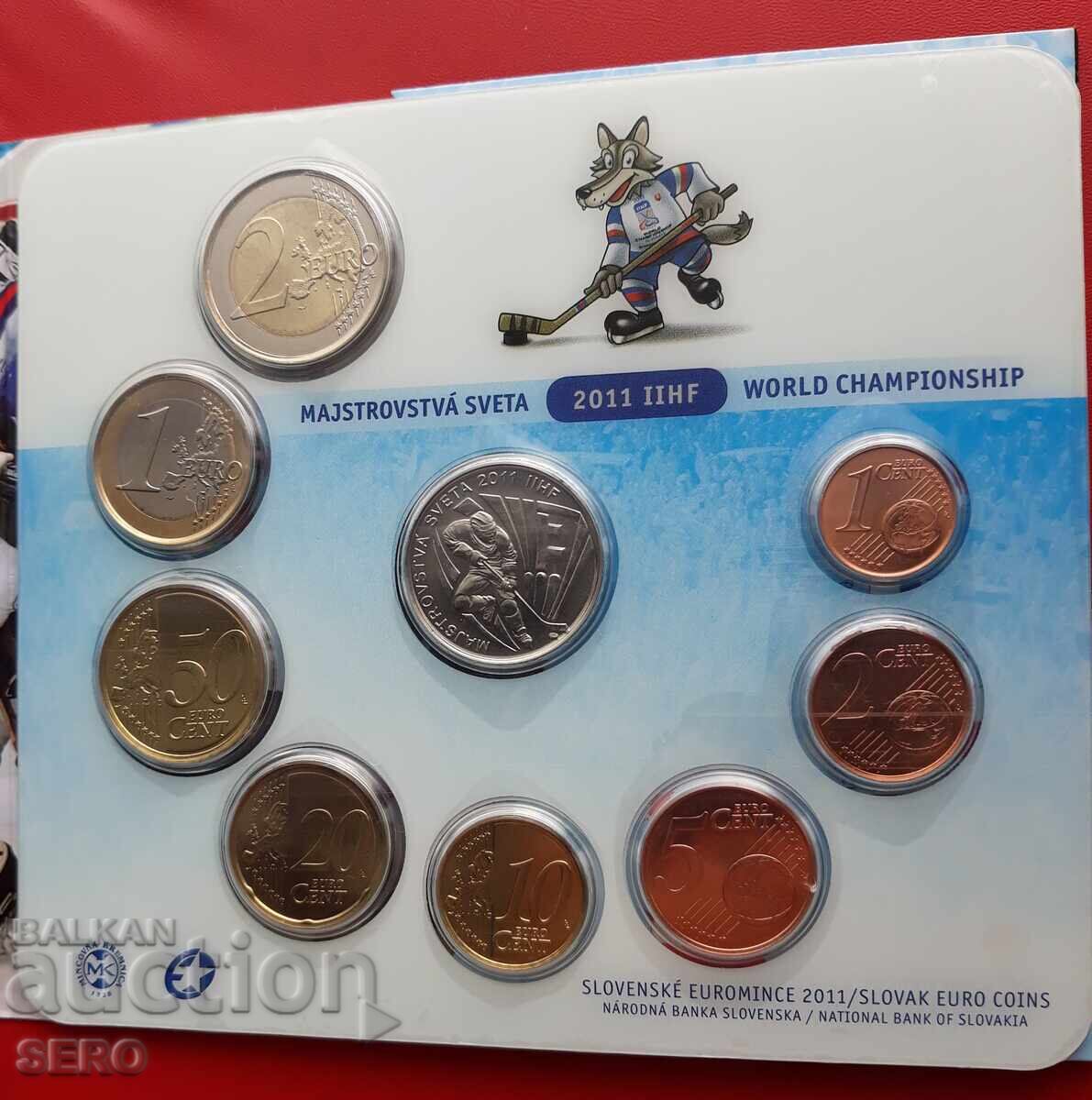 Παράδοση Σλοβακία - ΣΕΤ 2011 - από 8 ευρώνομισματα και μετάλλιο - Παγκόσμιο Πρωτάθλημα Χόκεϊ