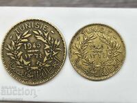 1 and 2 Francs Tunisia 1945