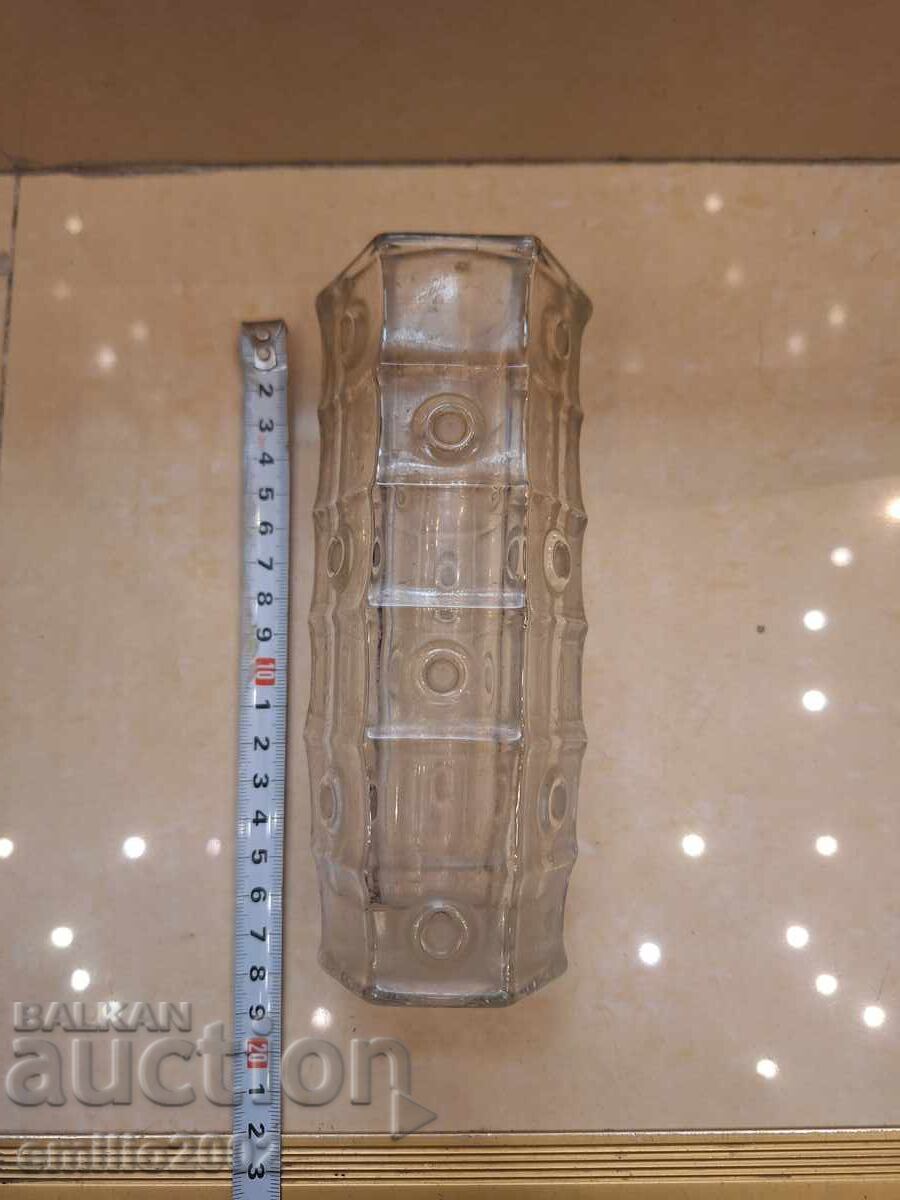 Glass vase retro social with price 4.00 BGN | € 2.05