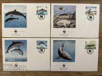 Guernsey - Set de plicuri de primă zi - Animale marine (1990)