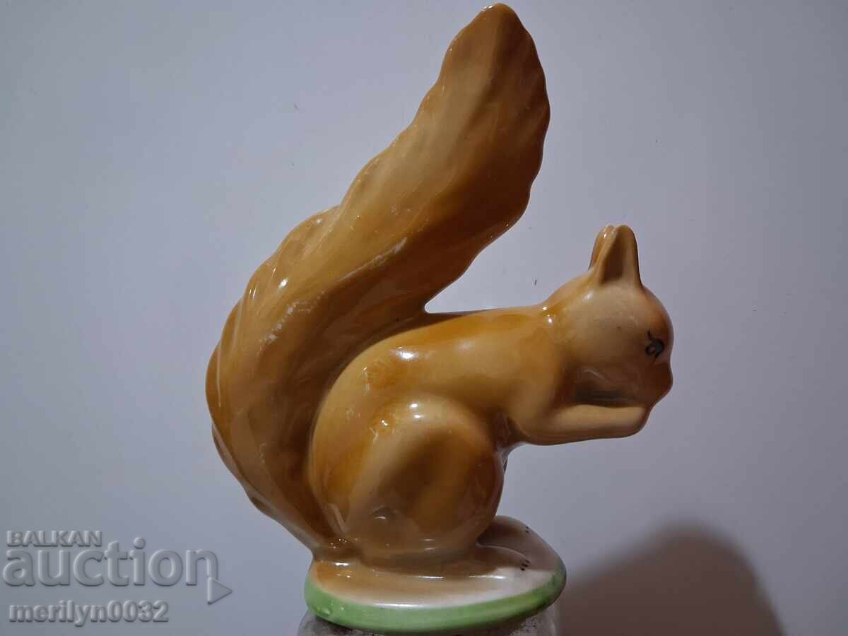 Bulgarian porcelain squirrel figurine, porcelain statuette with price 78.00 BGN | € 39.88