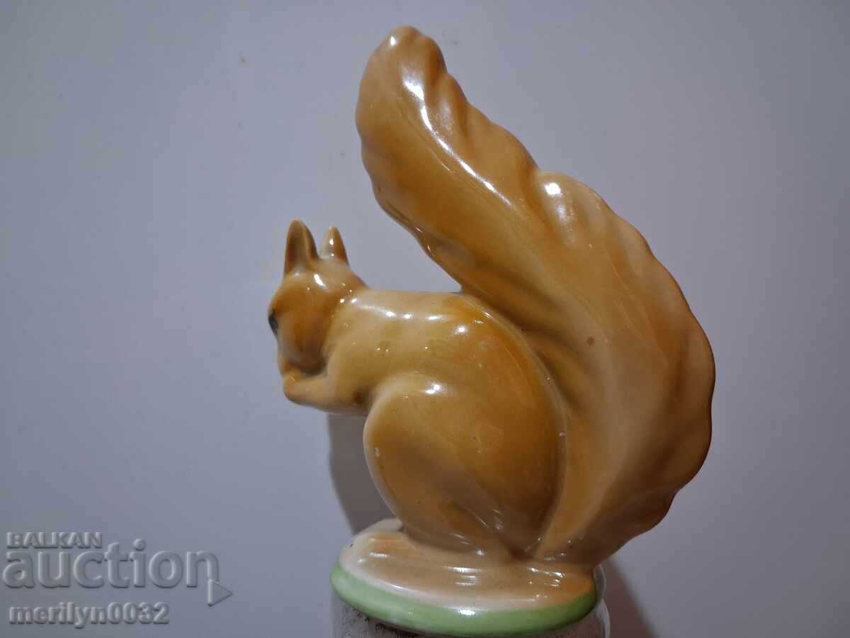 Bulgarian porcelain squirrel figurine, porcelain statuette - 7