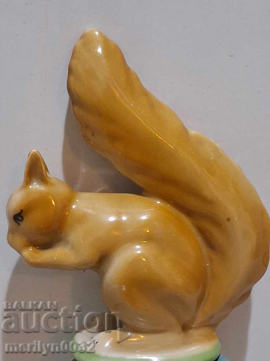 Bulgarian porcelain squirrel figurine, porcelain statuette