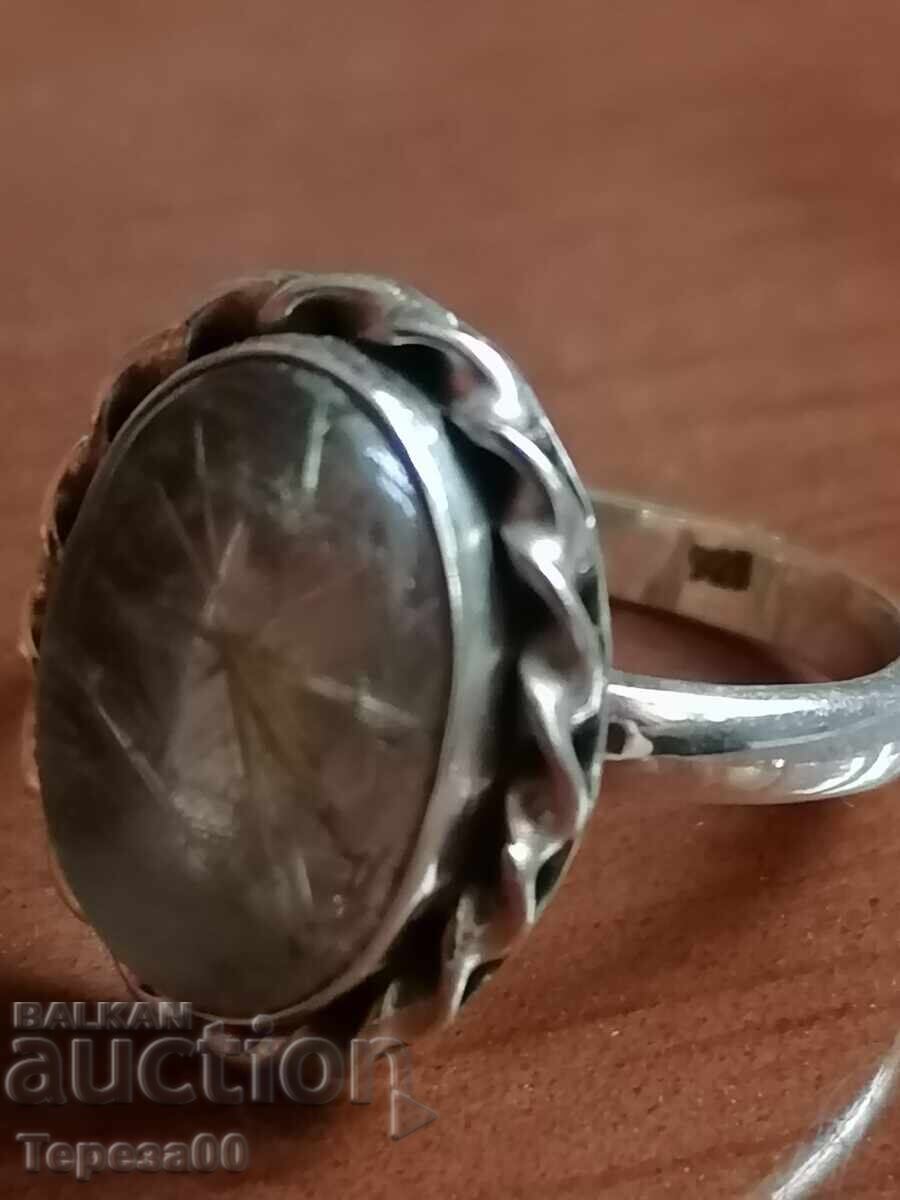 Δημοπρασία Ασημένιο δαχτυλίδι με χαλαζία μαλλιά της Αφροδίτης