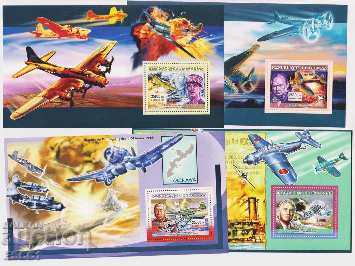 Καθαρά μπλοκς Β' Παγκοσμίου Πολέμου Αεροπλάνα 2006 από Γουινέα