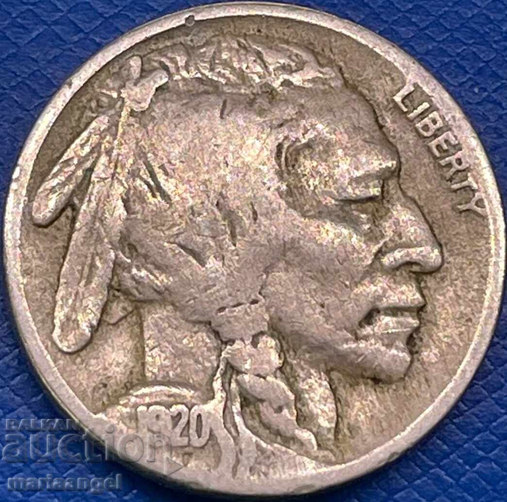 5 Cents 1920 USA Bison / Indian - 7 5 Cents 1920 USA Bison / Indian - 7