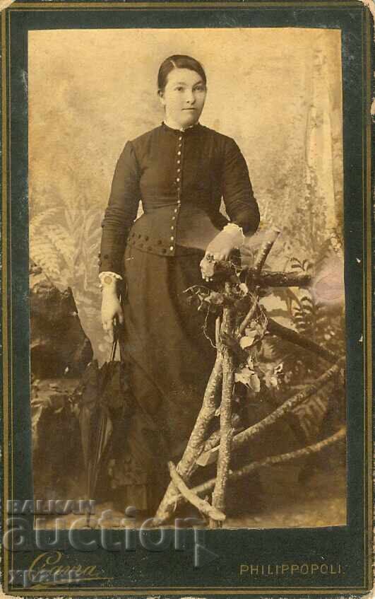 OLD PHOTOGRAPH - CARDBOARD - COVER - PLOVDIV - M0576