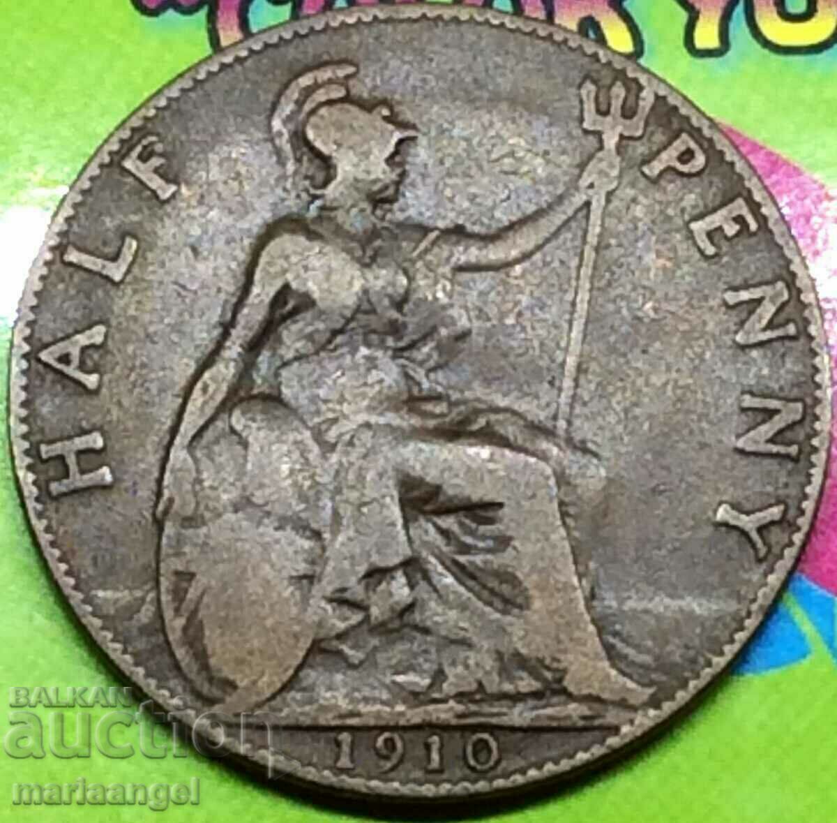 Μεγάλη Βρετανία 1/2 πένα 1910 με τιμή 7.00 BGN | € 3.58