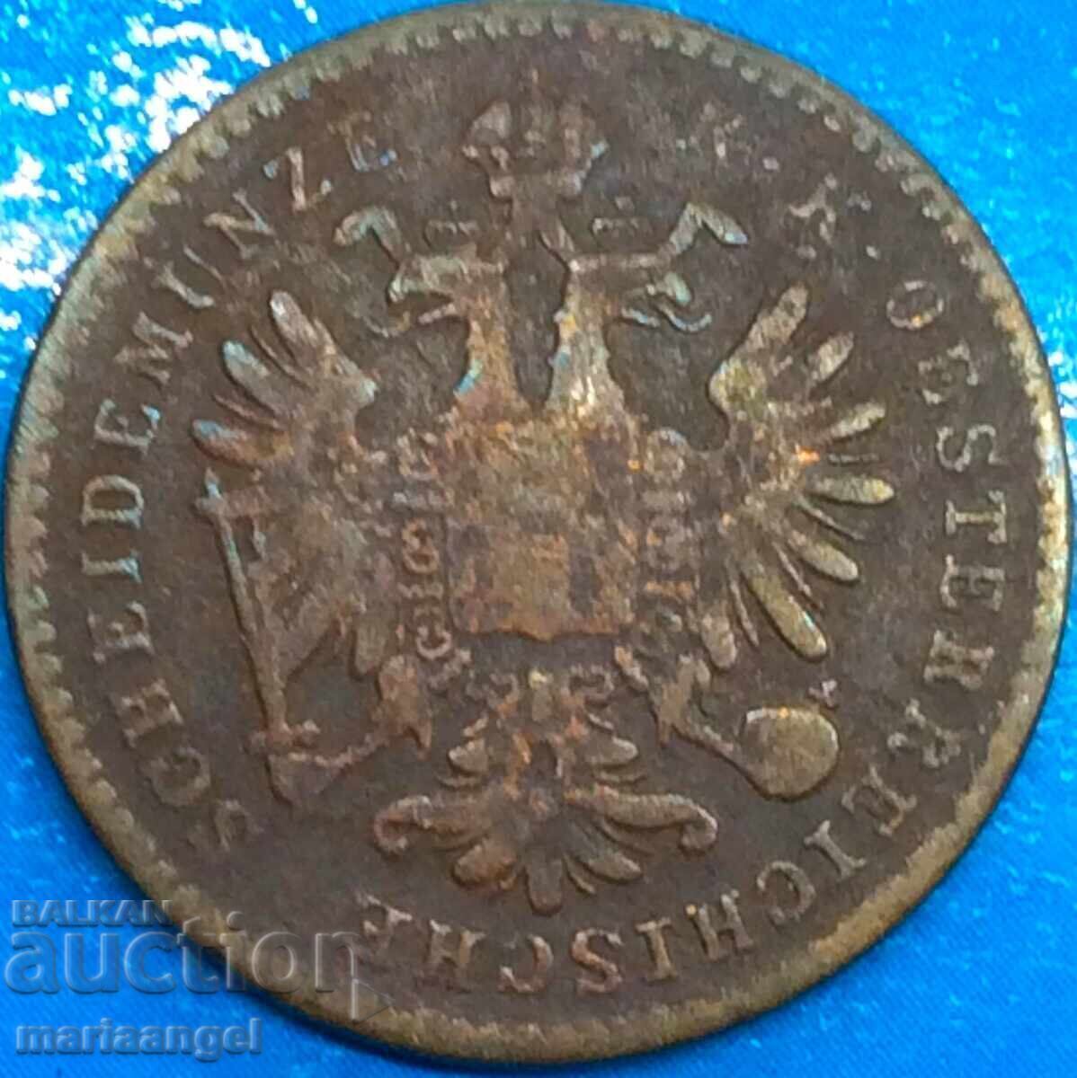 1 Kreuzer 1858 M - Μιλάνο Αυστρία για Ιταλία - σπάνιο - 6