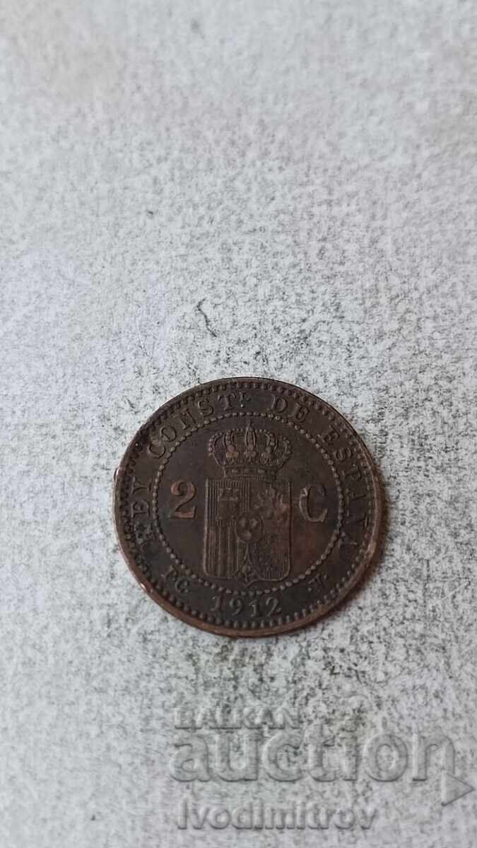 Spania 2 centimos 1912 Spania 2 centimos 1912