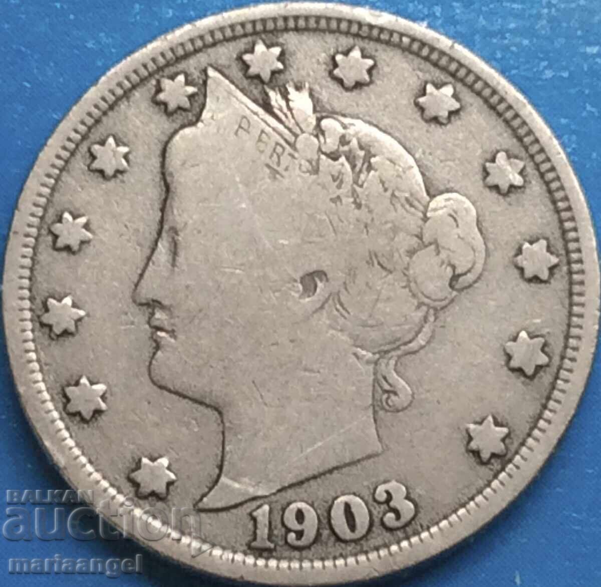 US 5 Cent 1903 Liberty