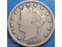 US 5 Cent 1903 Liberty