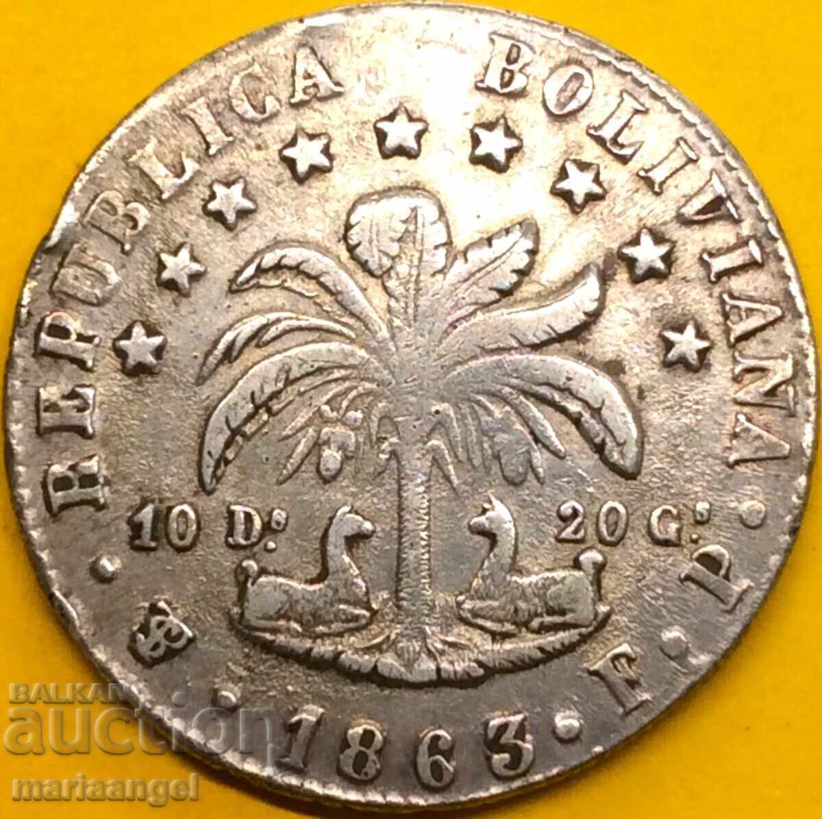 Βολιβία 1863 8 sol Thaler 19,82g ασήμι με τιμή 186.00 BGN | € 95.10