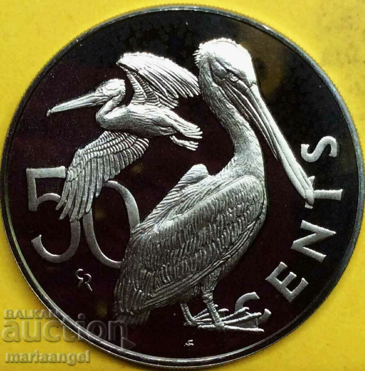 50 цента 1973 PROOF Британски Вирджински острови Рядка с цена 27.00 лв. | € 13.80