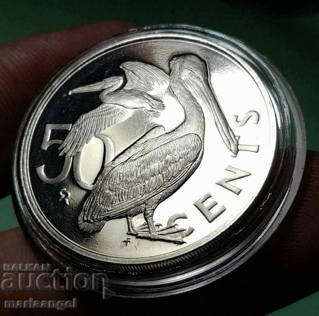 50 цента 1973 PROOF Британски Вирджински острови Рядка - 6