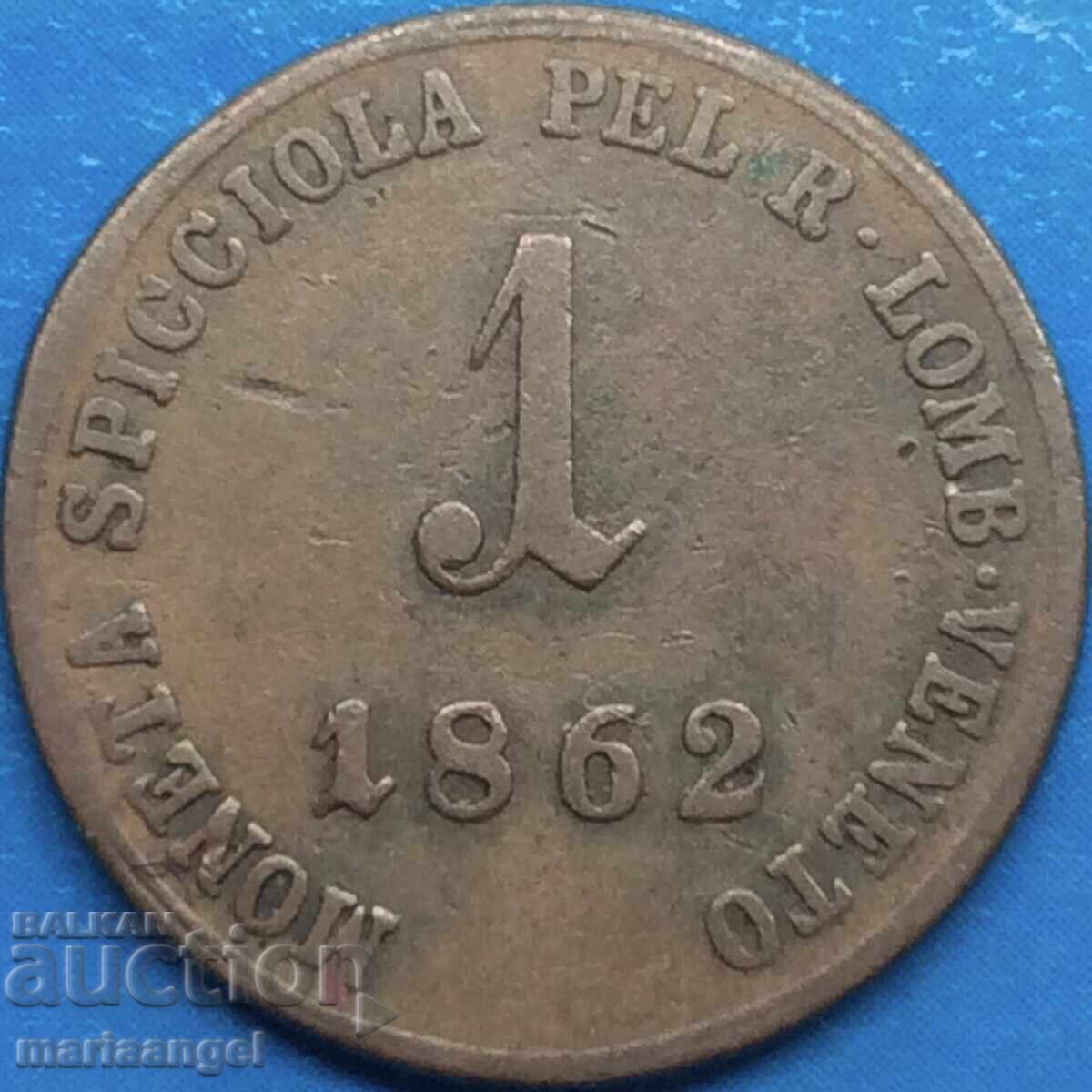 Λομβαρδία Βενετία 1 soldo 1862 Αυστριακή κατοχή - 5