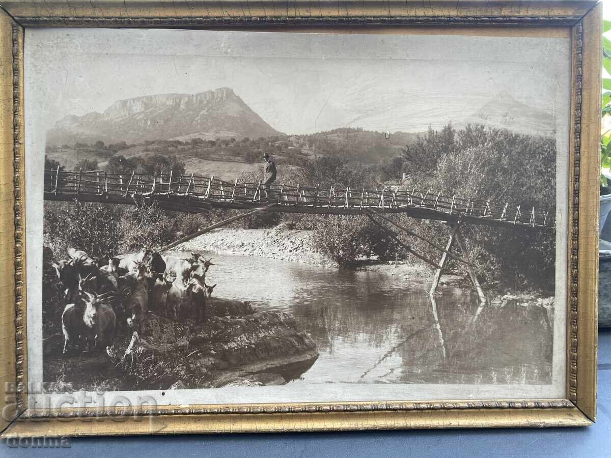 Вършец Стара снимка мост над р.Сопово 1900г фотография+Рамка Вършец Стара снимка мост над р.Сопово 1900г фотография+Рамка